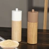 Simple wooden Japanese pepper grinder for kitchen use, manual freshly ground sea salt grains and black pepper powder grinding bottle Item Picture